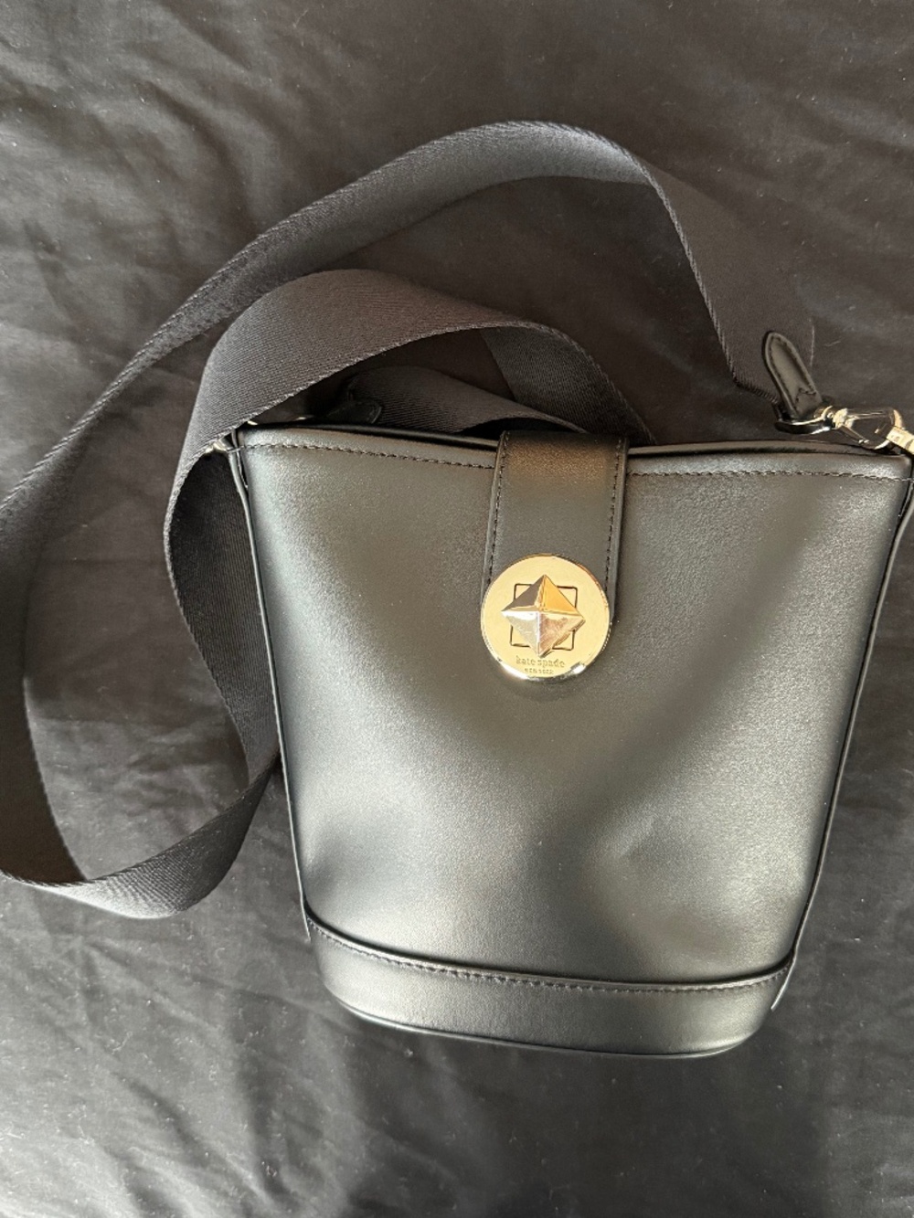 Kate Spade Audrey Mini Bucket Bag Smooth Black Leather Purse